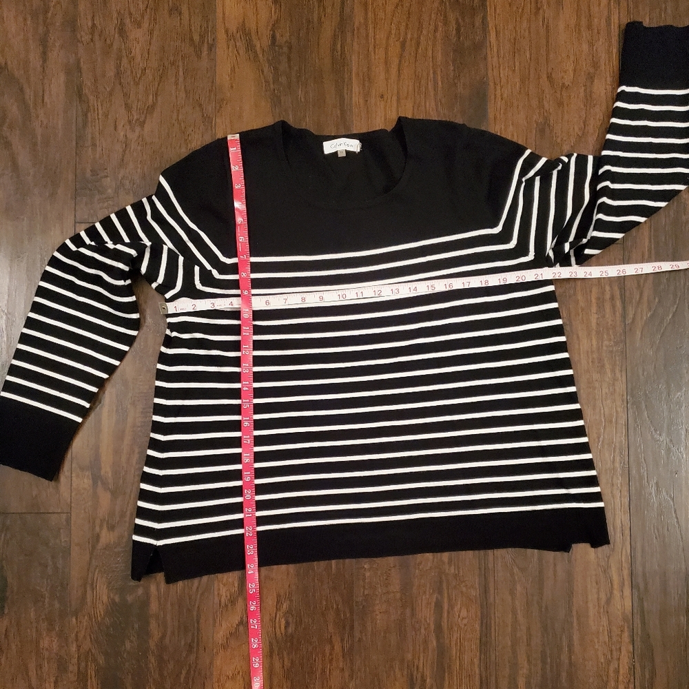 CALVIN KLEIN Striped Pullover Sweater Top Size 1X - Picture 6 of 7